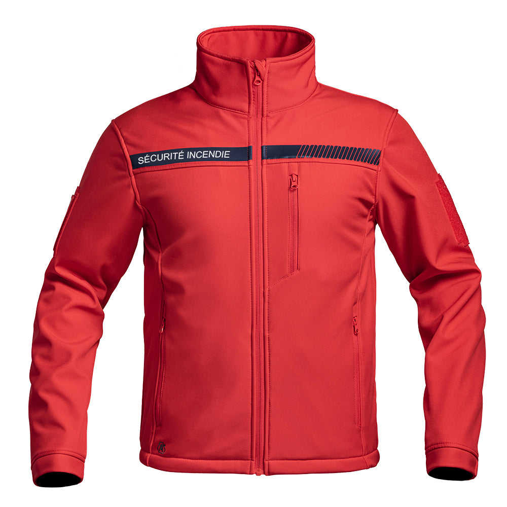 Veste Softshell SÉCU-ONE Sécurité Incendie rouge