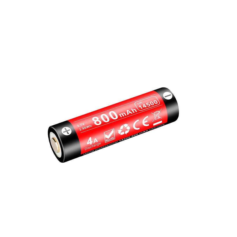 Batterie rechargeable 14500 3.7V 800 mAh avec port micro-USB