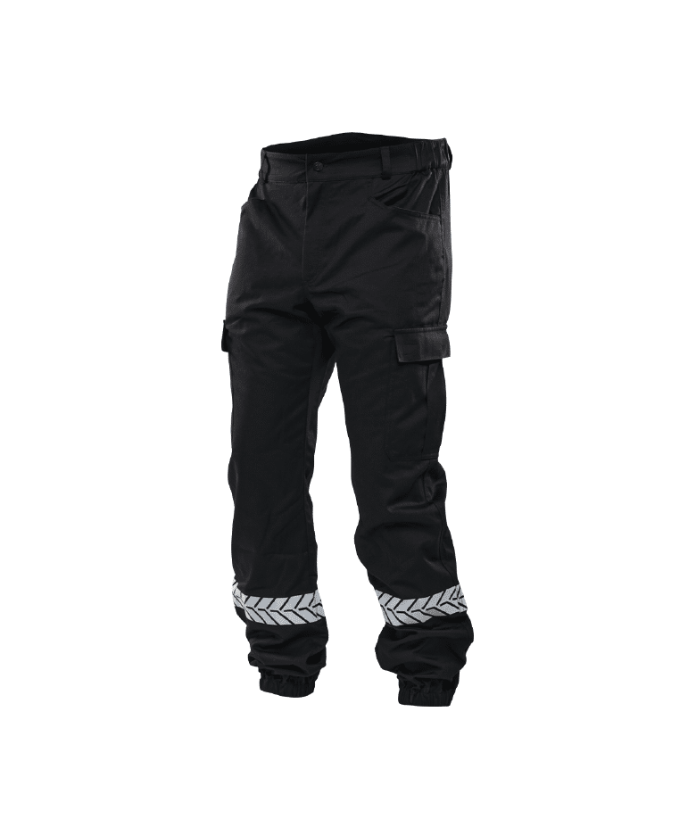 Pantalon sécurité privée noir avec bandes HV - GK SAFETEK®️