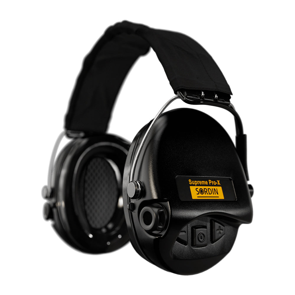 Casque anti-bruit Suprême Pro-X noir serre-tête tissu noir