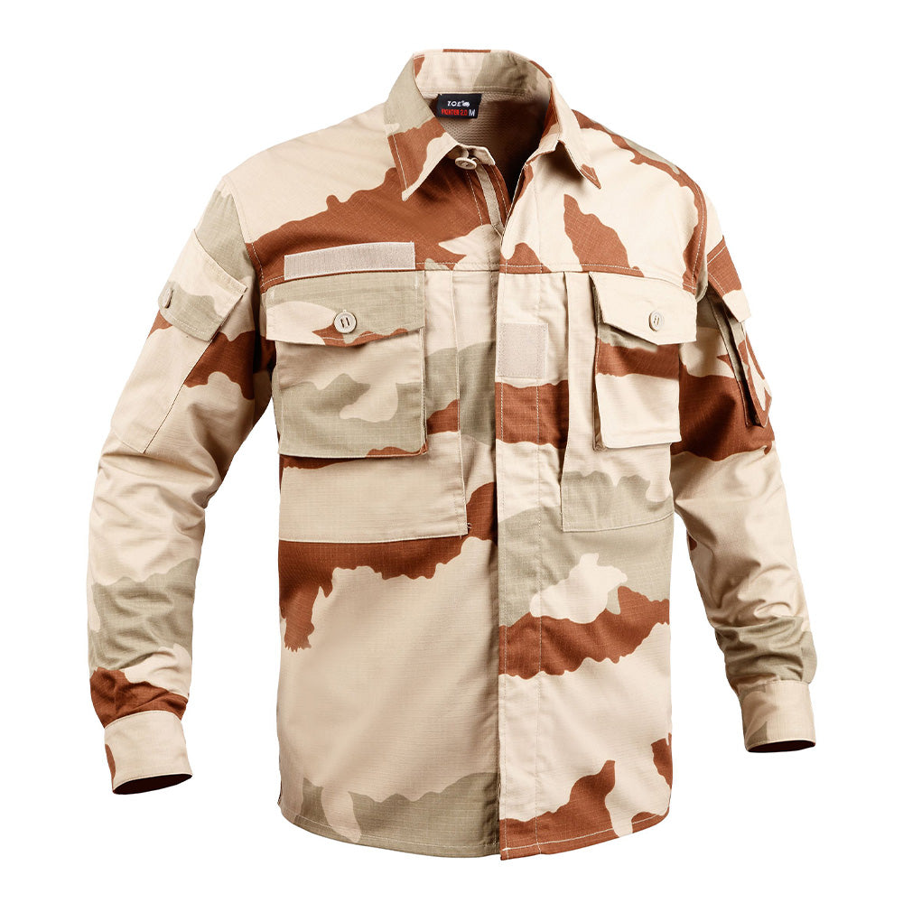 Chemise de combat militaire camo fr/désert