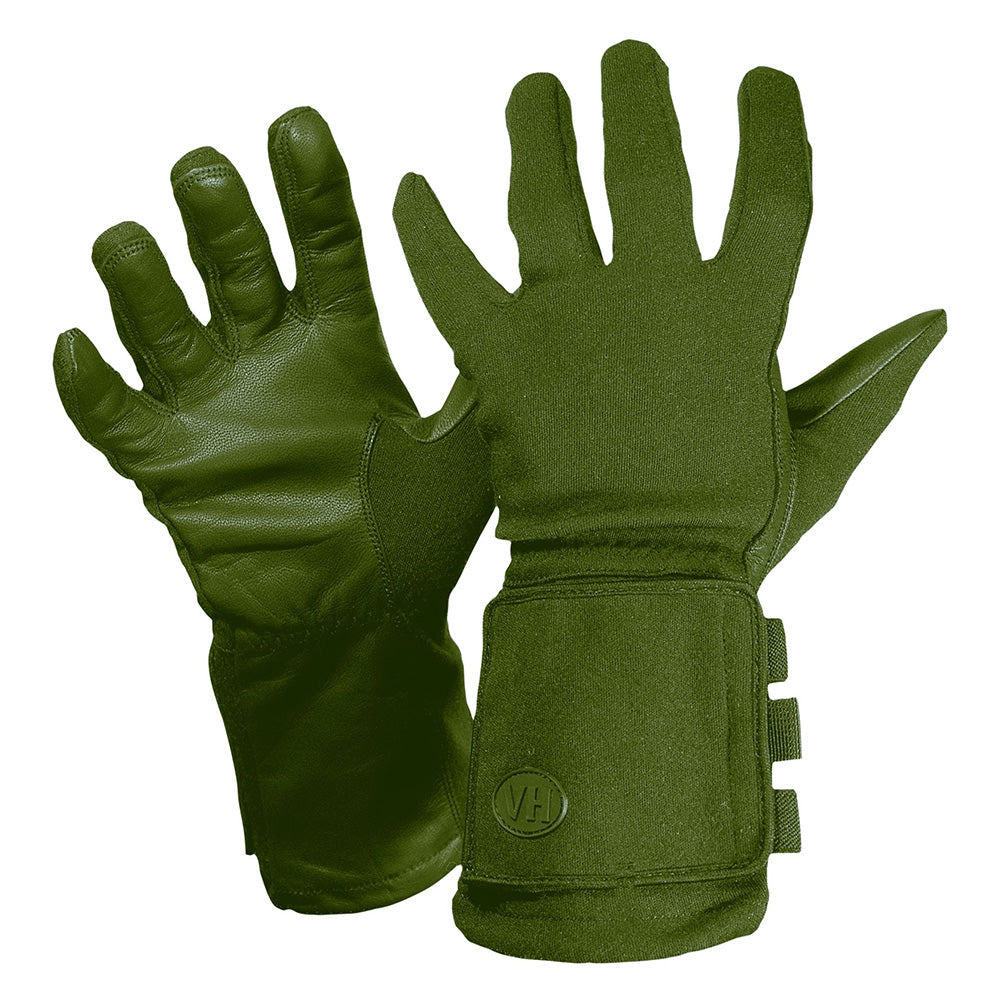 Gants longs à fenêtre en cuir Vega OG39 vert olive