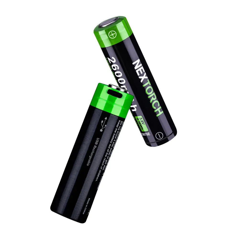 Batterie rechargeable 18650 3.6V 2600 mAh avec port USB type-C Nex