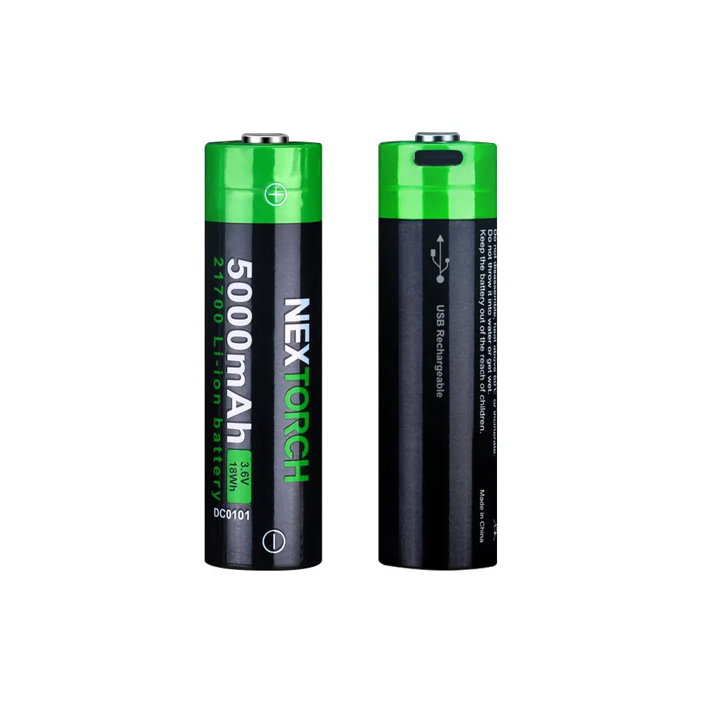 Batterie rechargeable 21700 3.6V 5000 mAh avec port USB type-C Nex