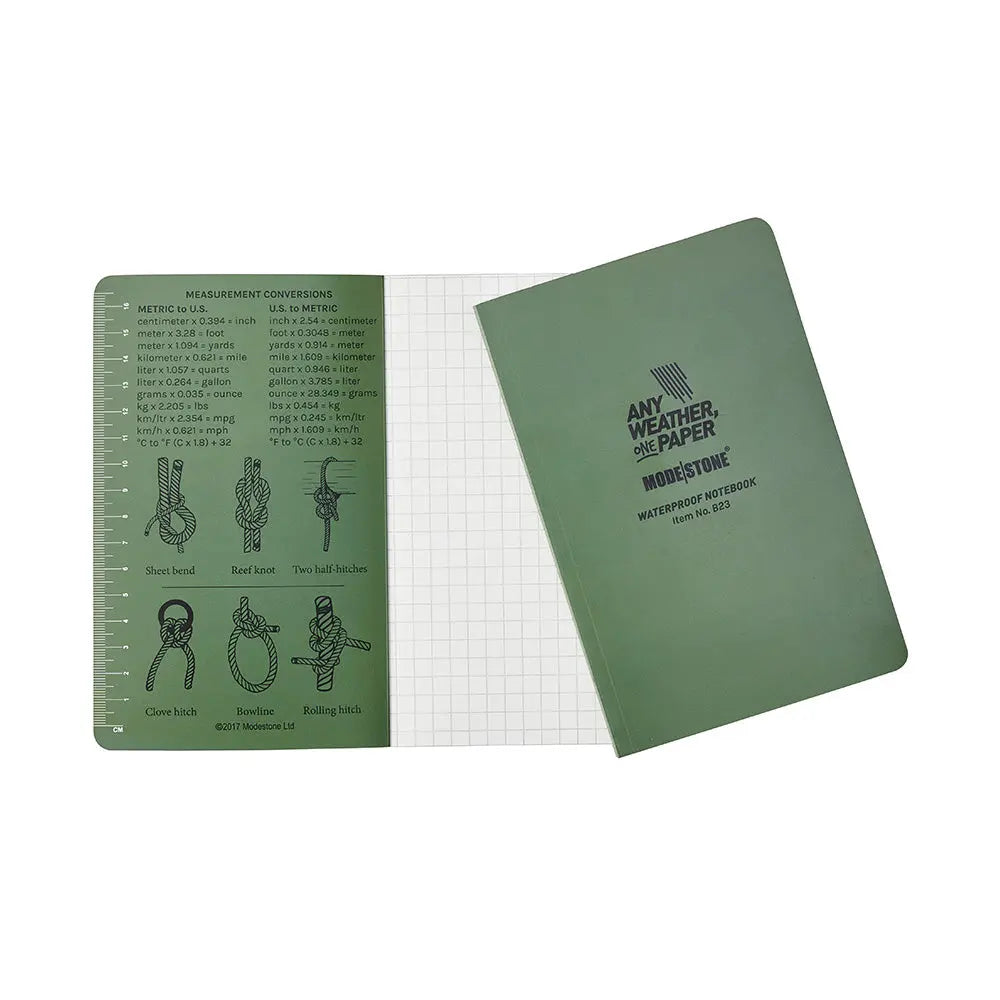 Carnet de terrain tout-temps 128 pages 118 x 183 mm vert olive Modestone