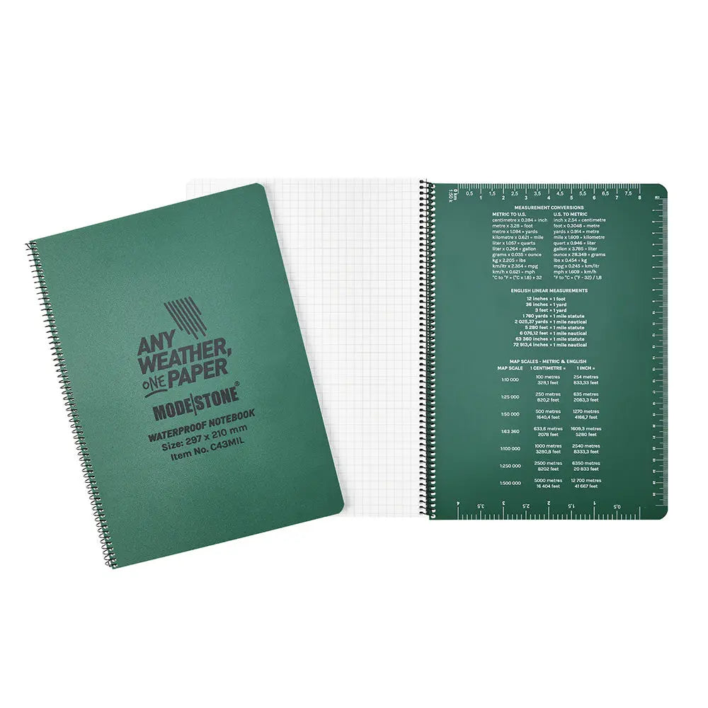 Carnet tout-temps 100 pages 210 x 297 mm vert olive Modestone