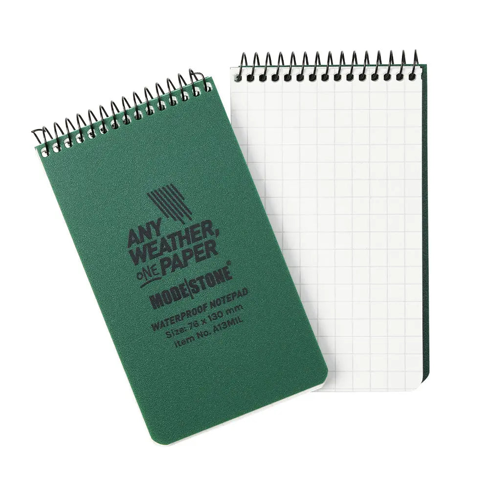 Carnet tout-temps 100 pages 76 x 130 mm vert olive Modestone