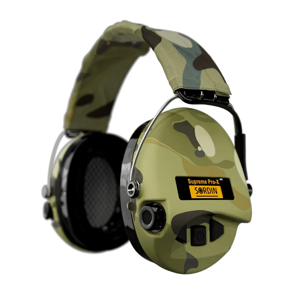 Casque anti-bruit Suprême Pro-X LED camo serre-tête tissu camo Sordin