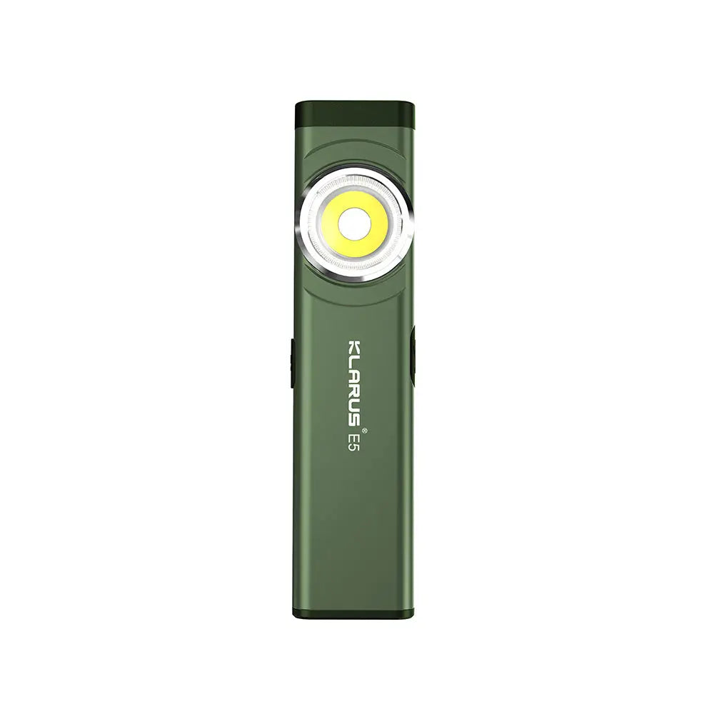 Lampe rechargeable à double source de lumière E5 - 470 lumens - vert olive Klarus