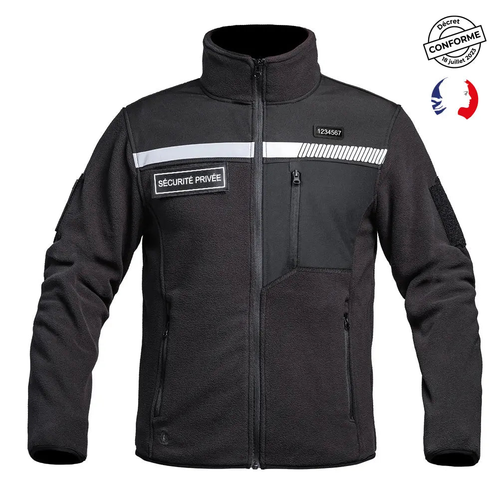 Veste Polaire SÉCU-ONE HV-TAPE Sécurité Privée noir A10 Equipment